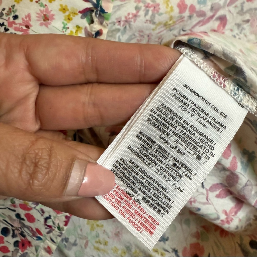 Bonpoint Water Color Floral Allover Pajama Top - Picture 3 of 4